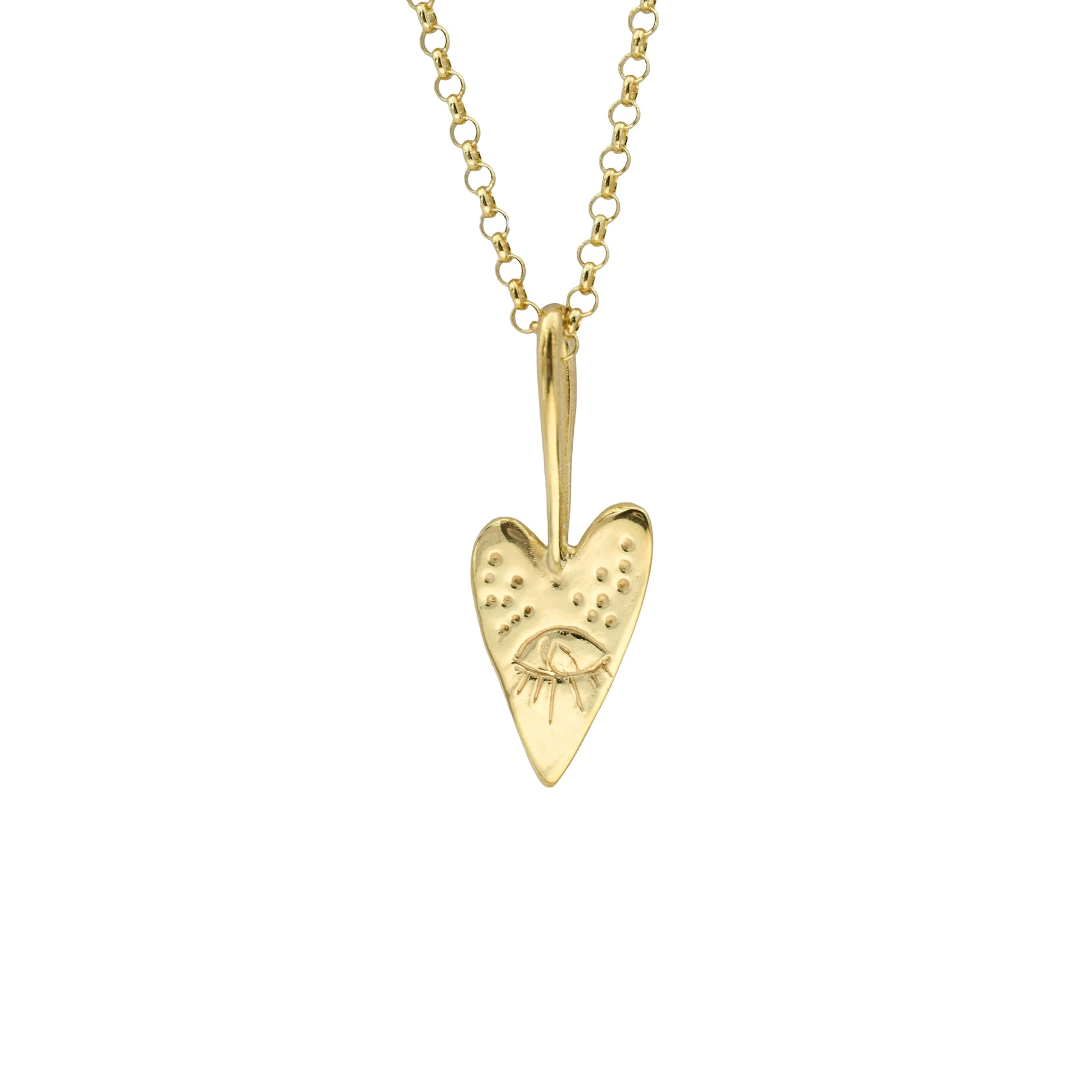 Heart and eye quirky necklace