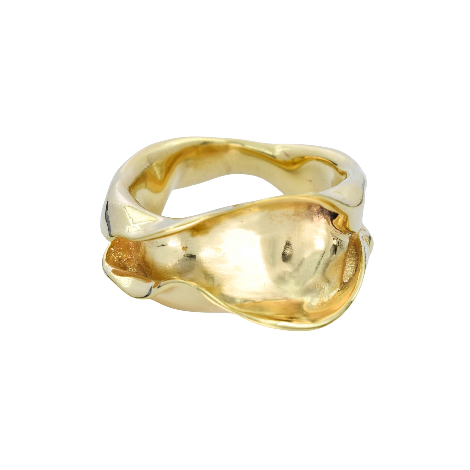 Gold ring on a white background