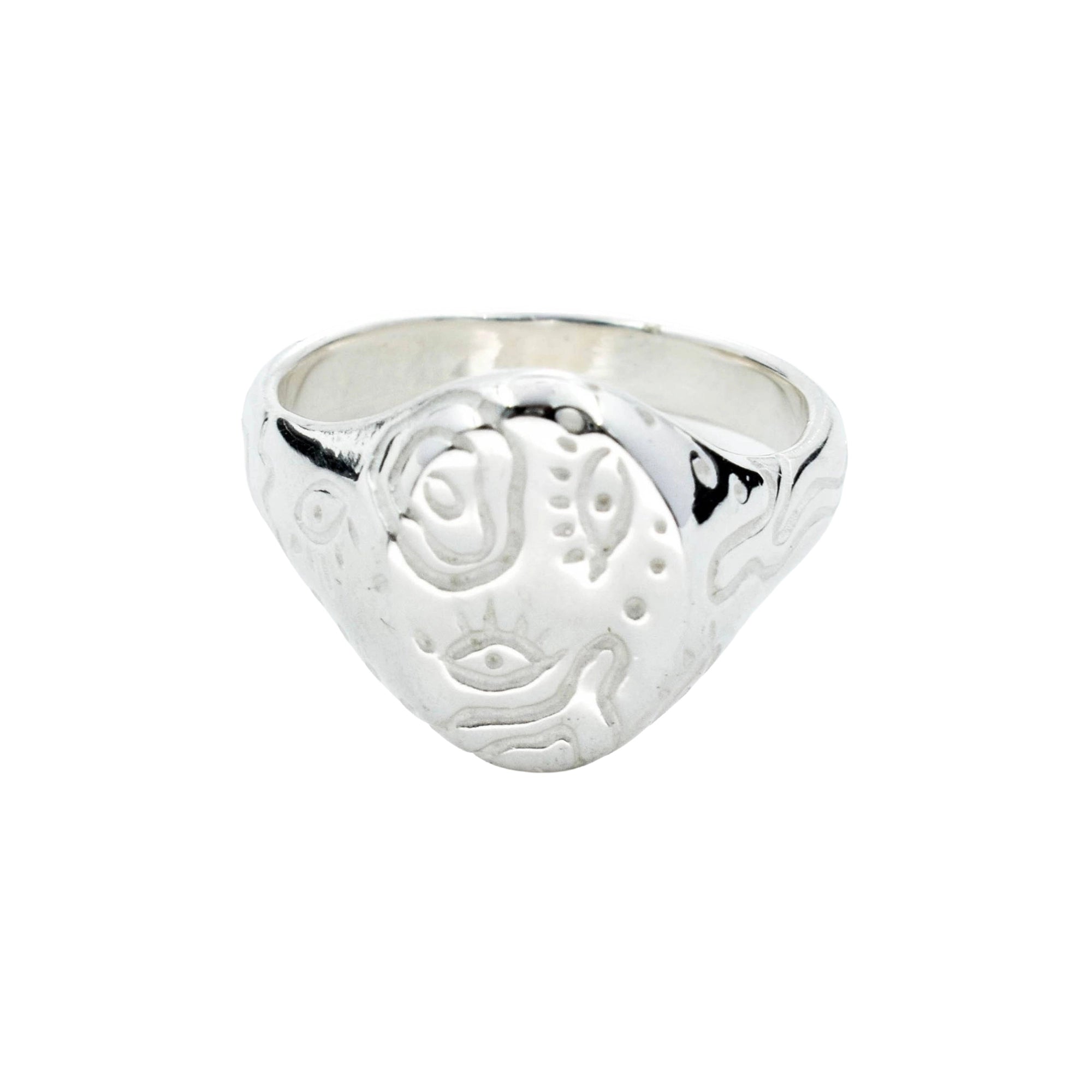 Unique signet ring with eyes