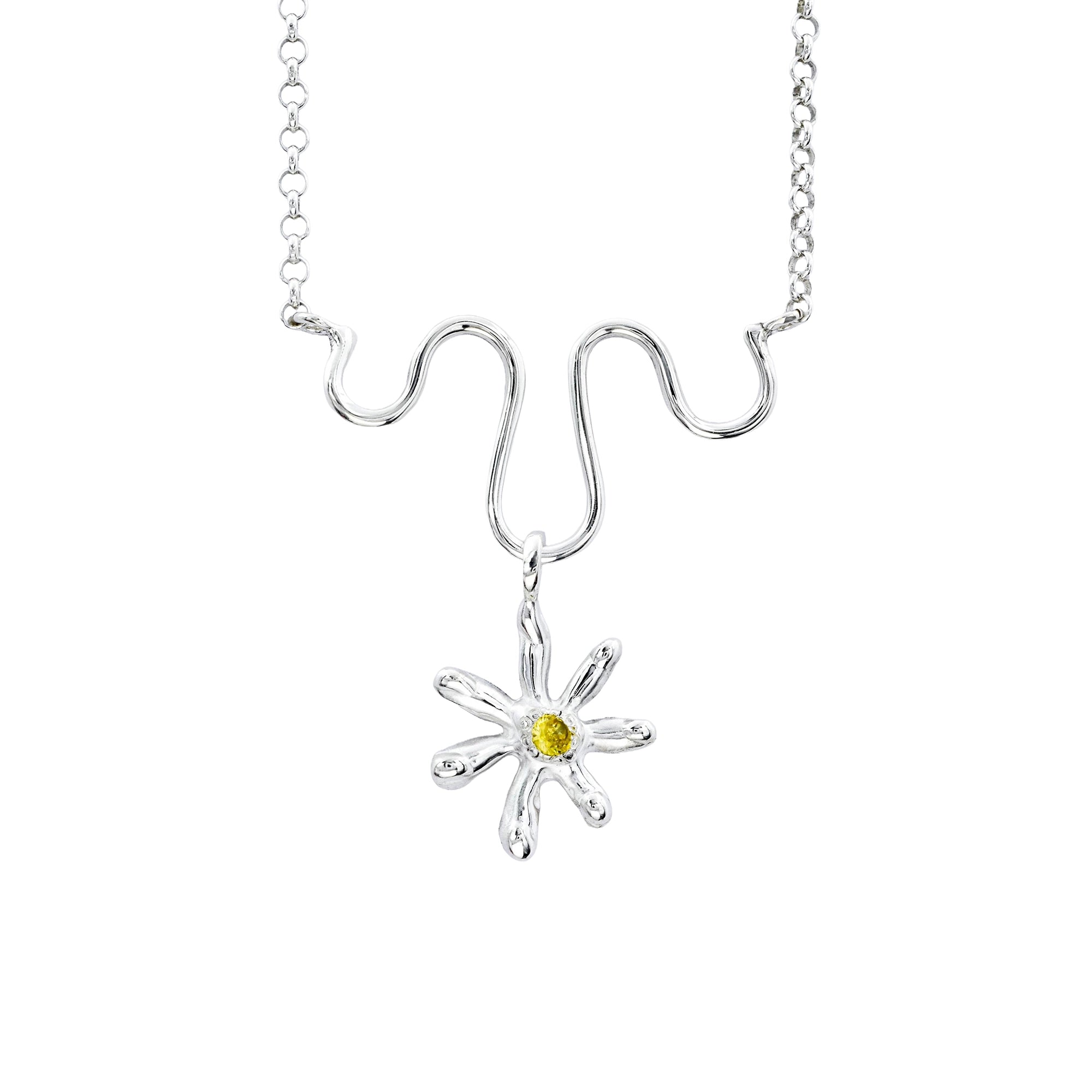 Zircon flower necklace
