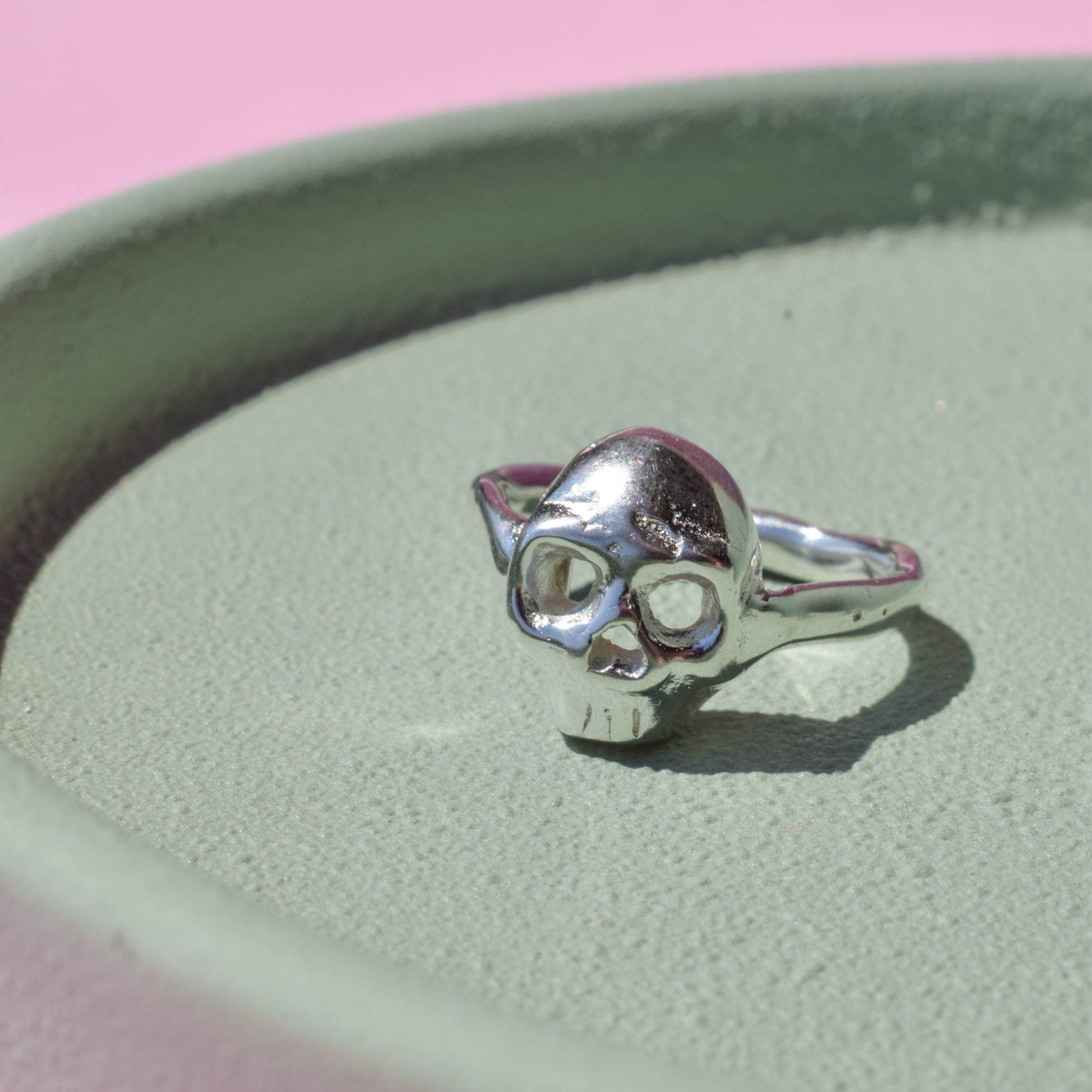 Silver skull ring
