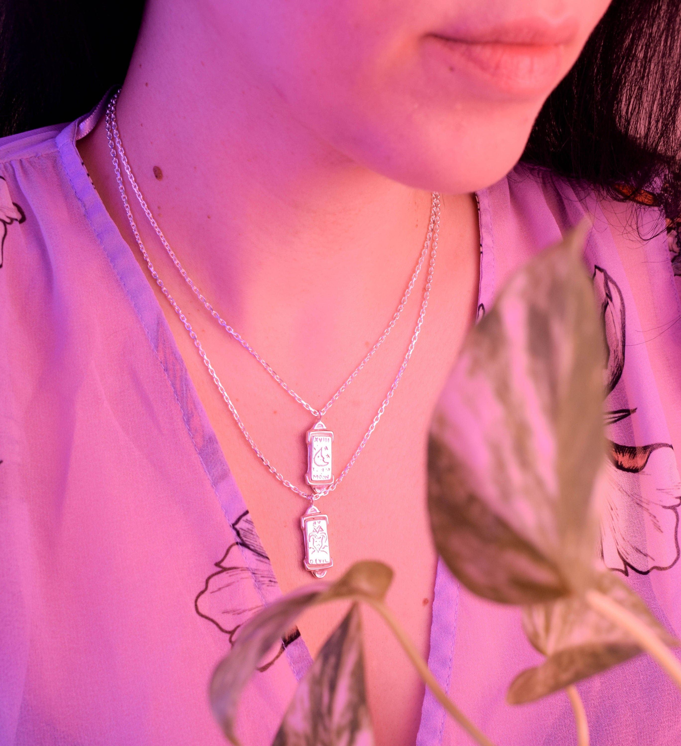The moon tarot card necklace