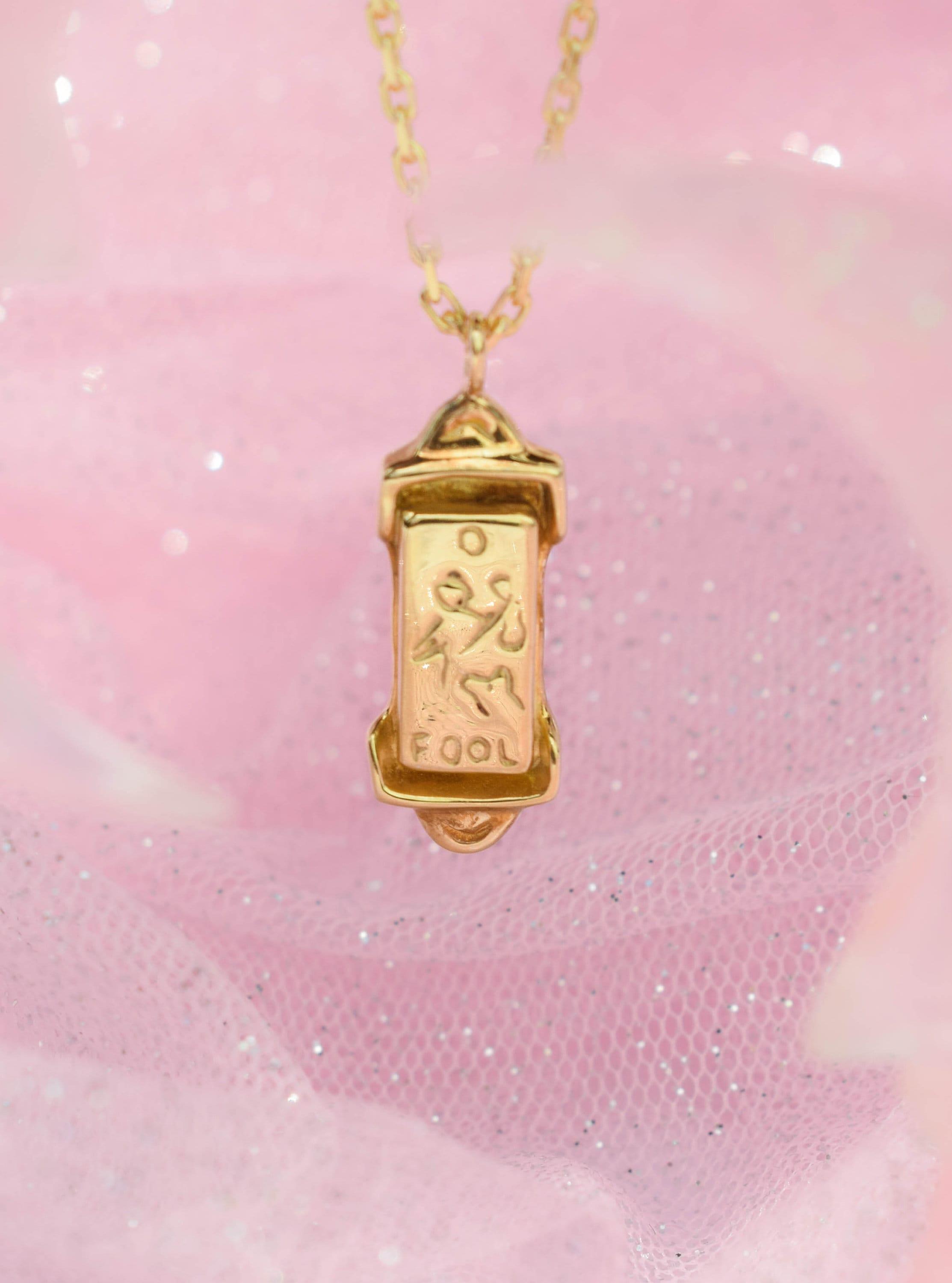 The Fool tarot card necklace