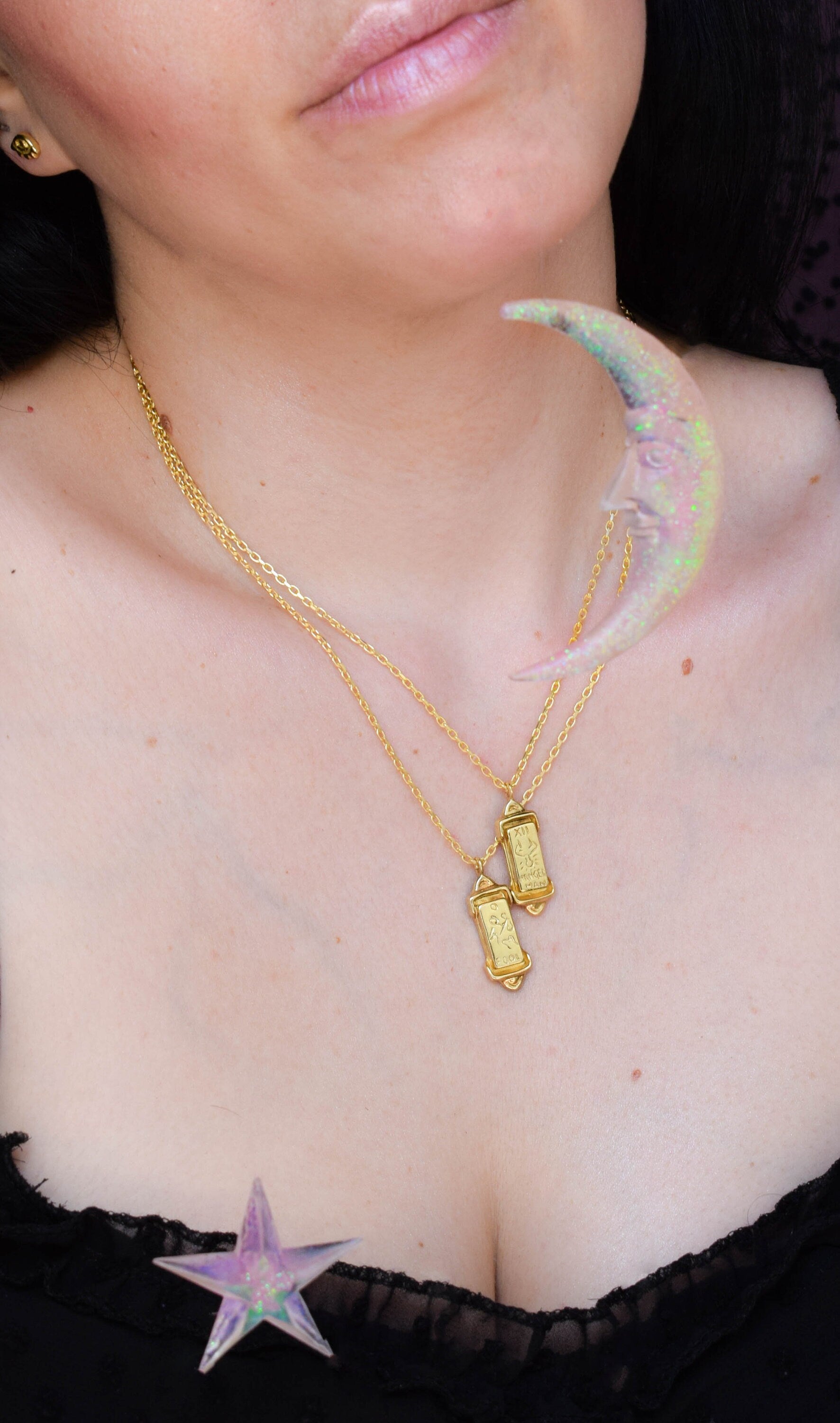The Fool tarot card necklace