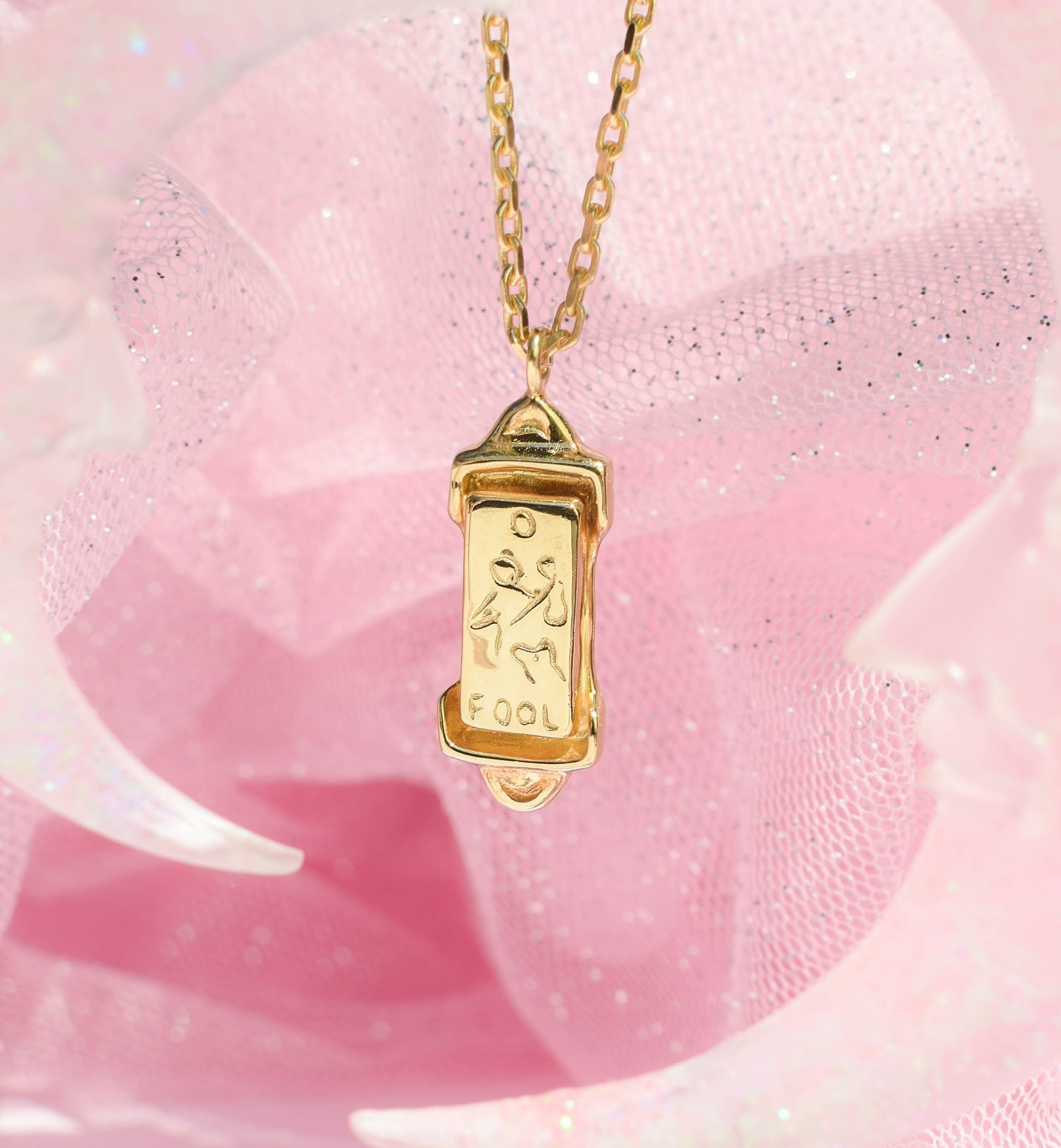 The Fool tarot card necklace