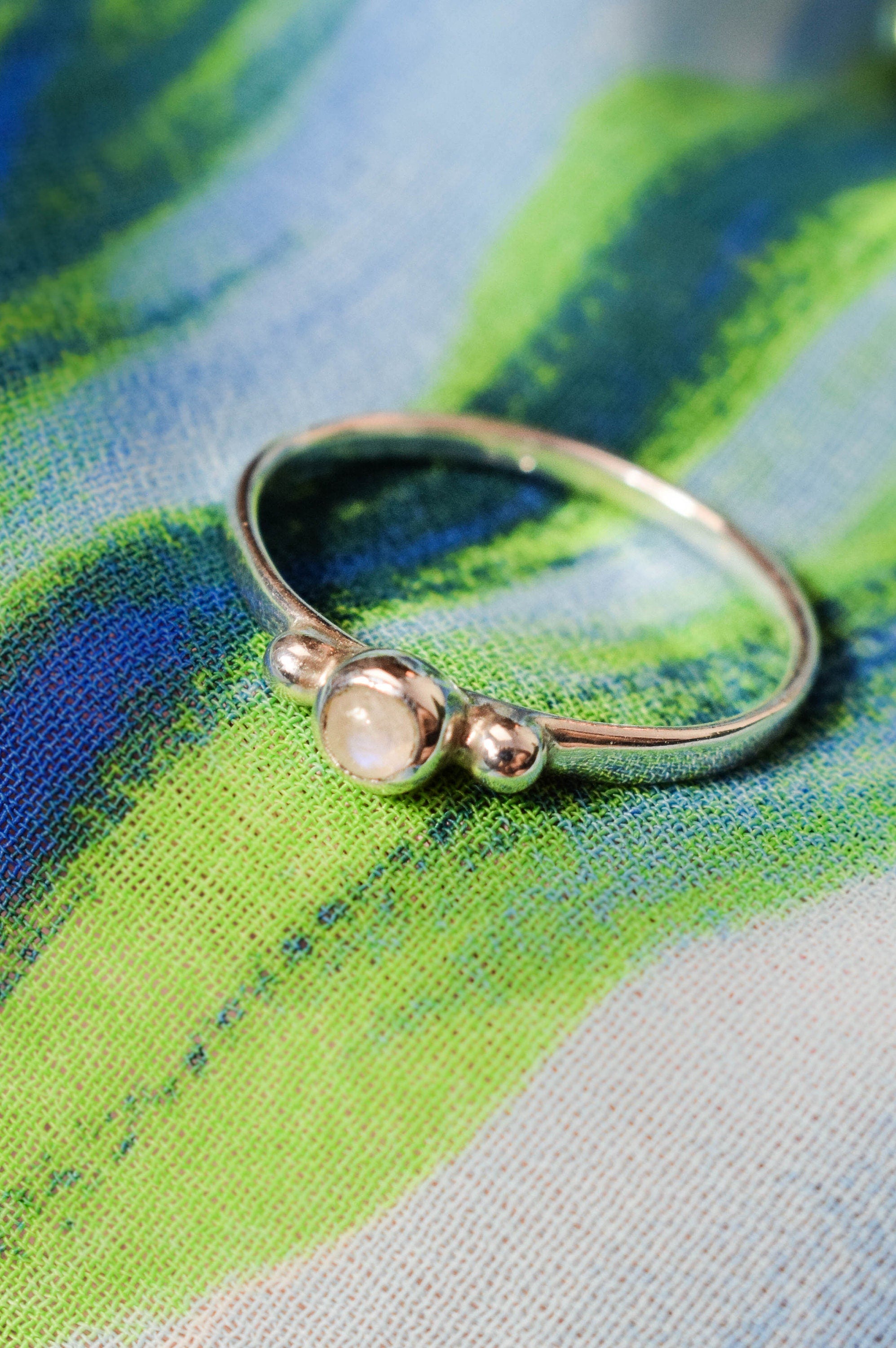 Tiny moonstone ring