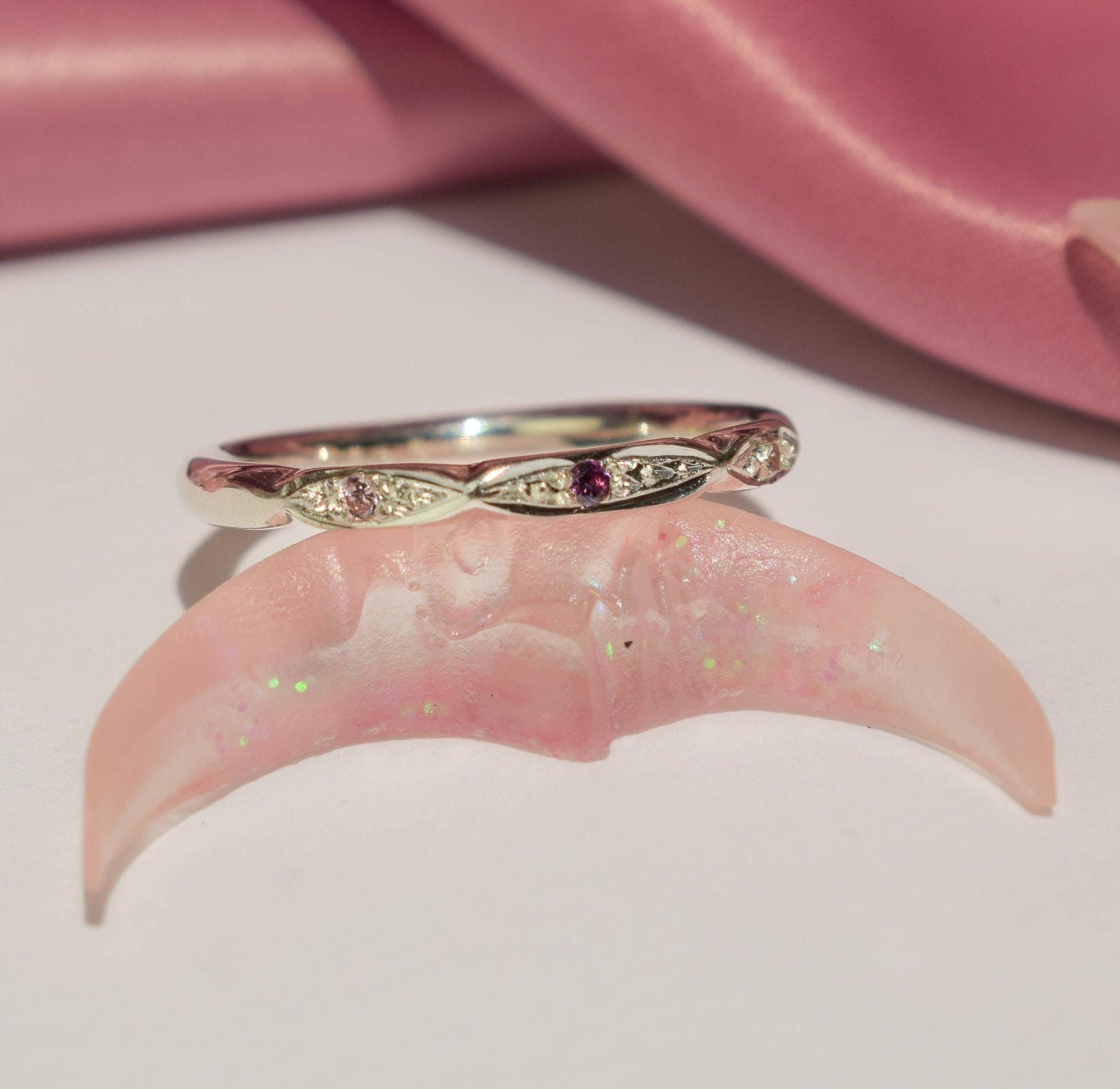 Stacking ring with tiny stones