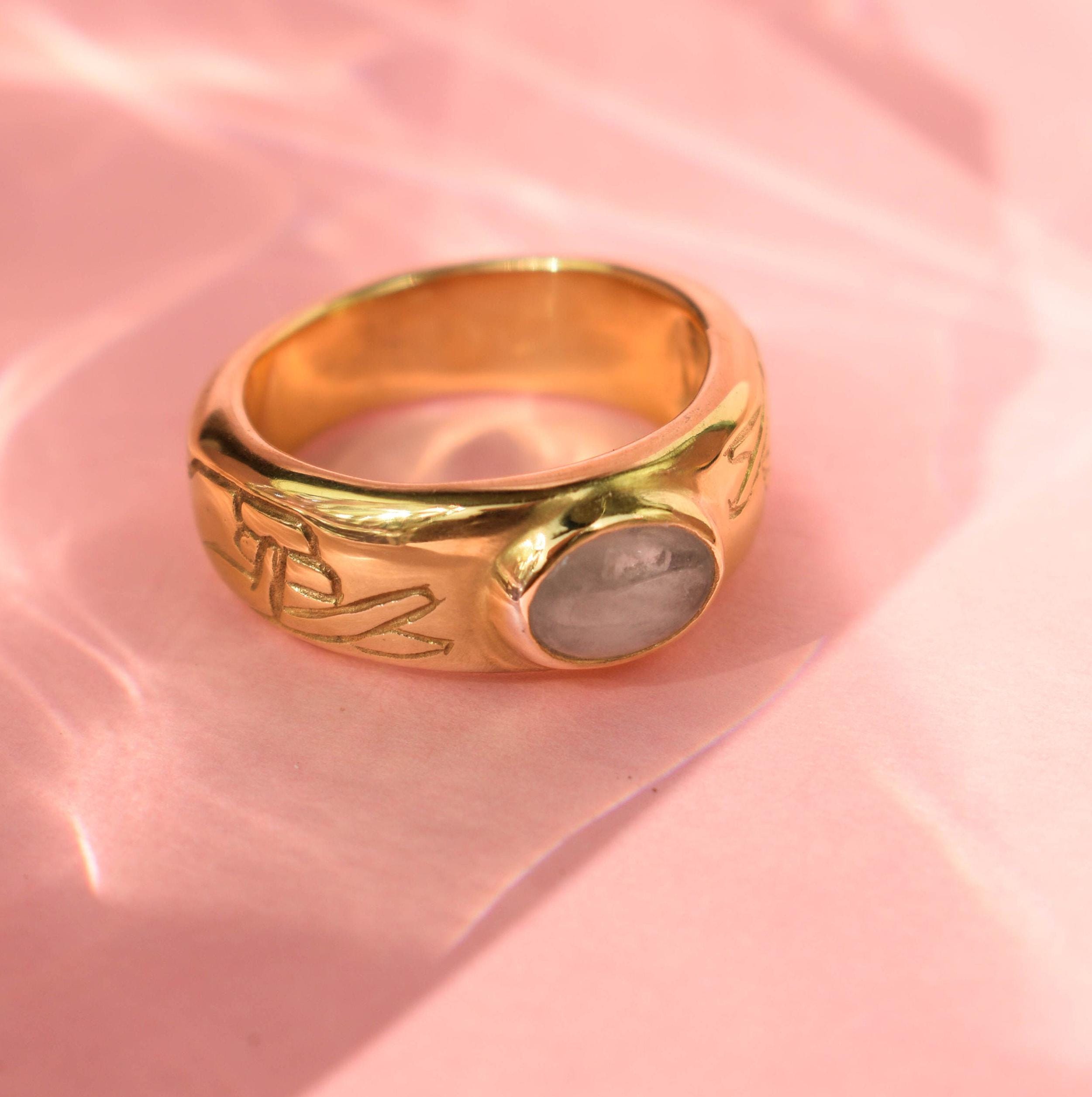 White crystal wide band ring