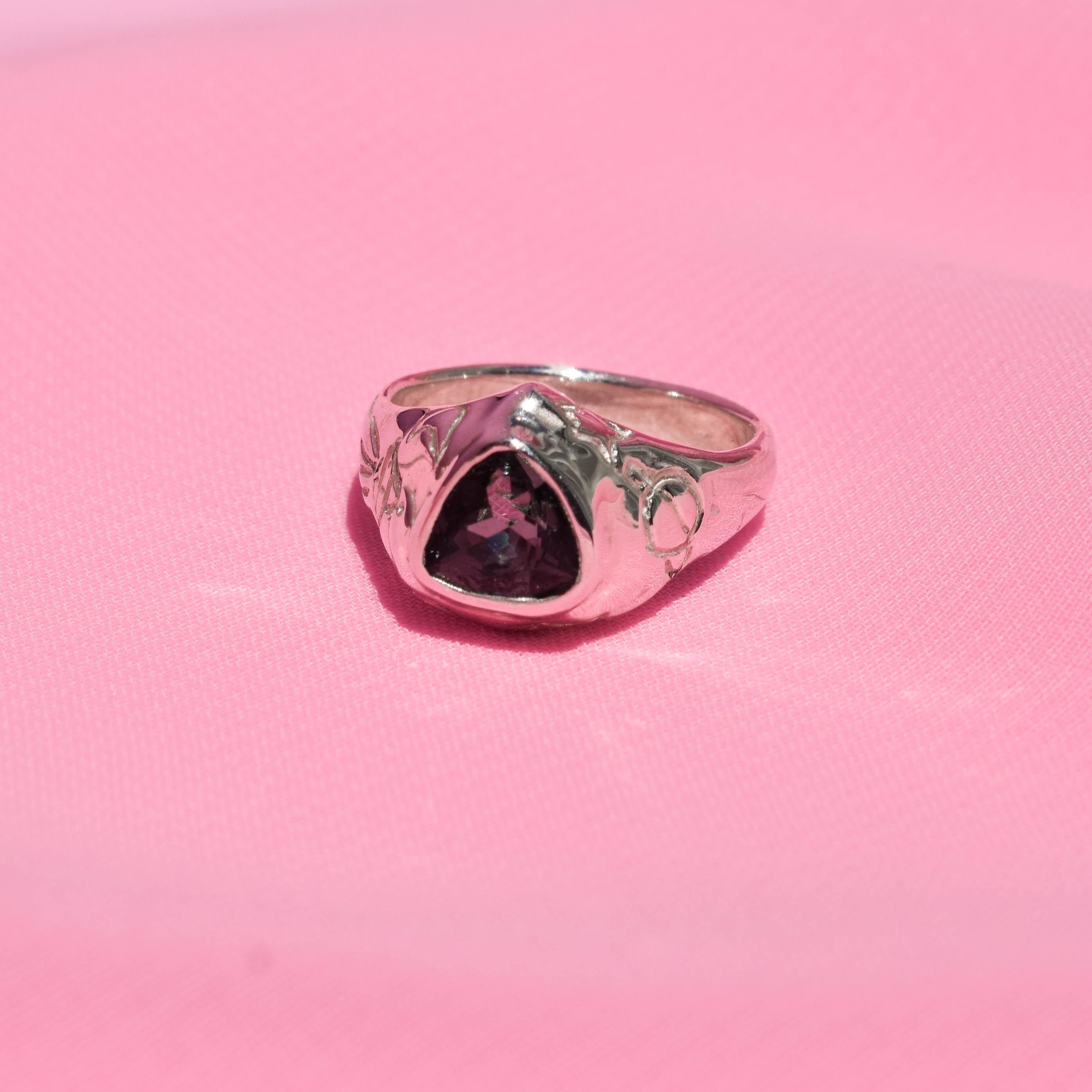 Celestial signet ring with stars and moons
