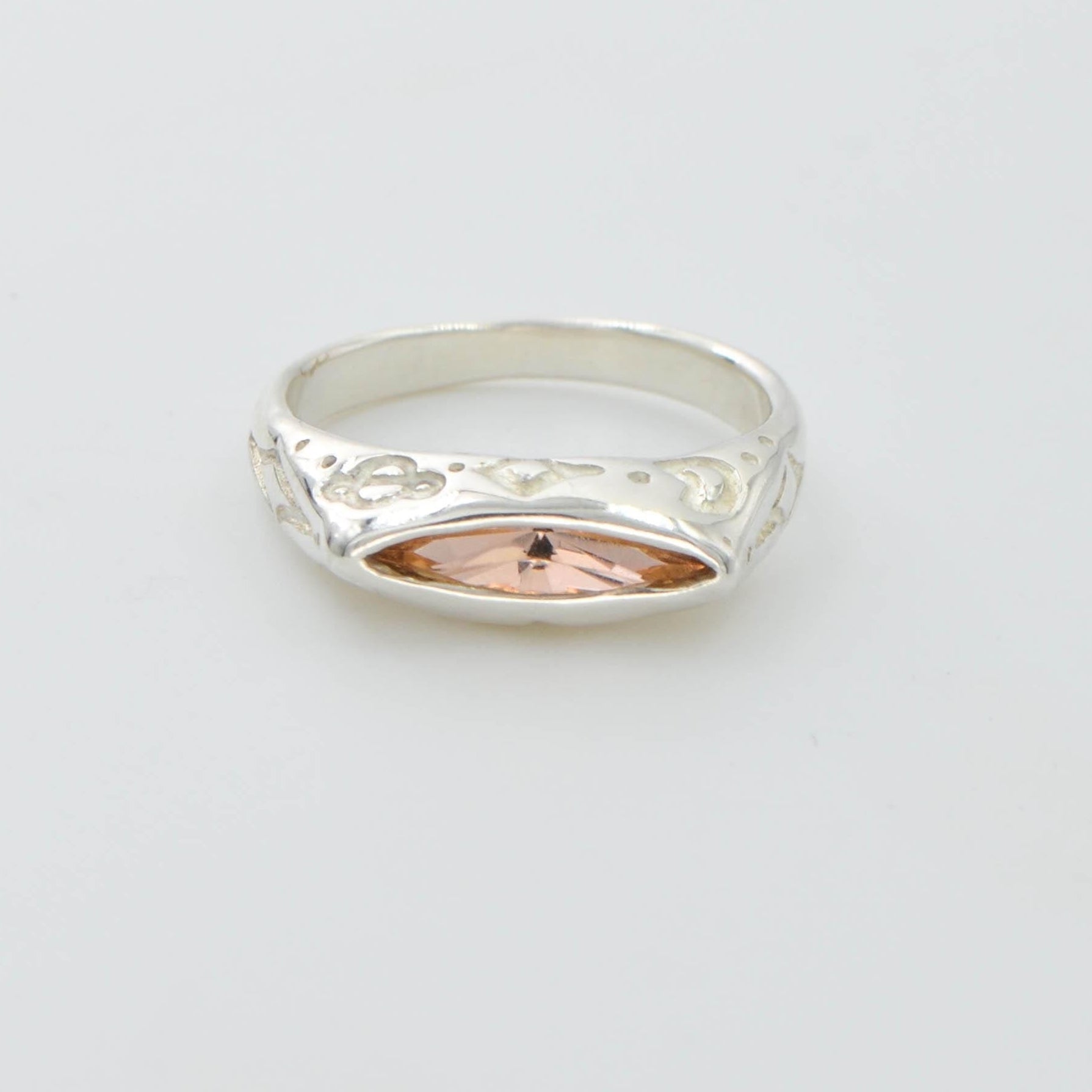 Celestial signet ring with champagne crystal