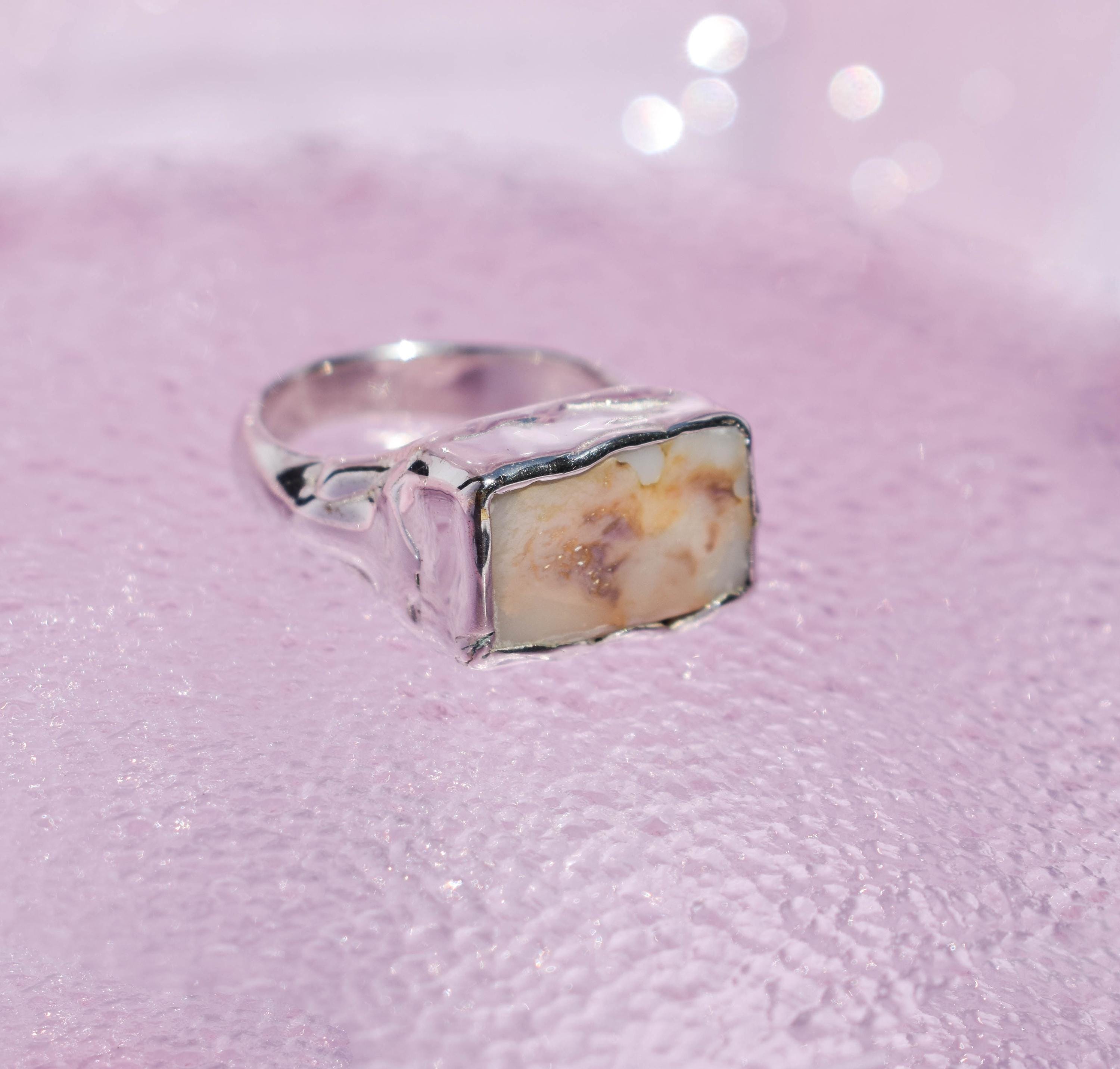 Big pearl signet ring