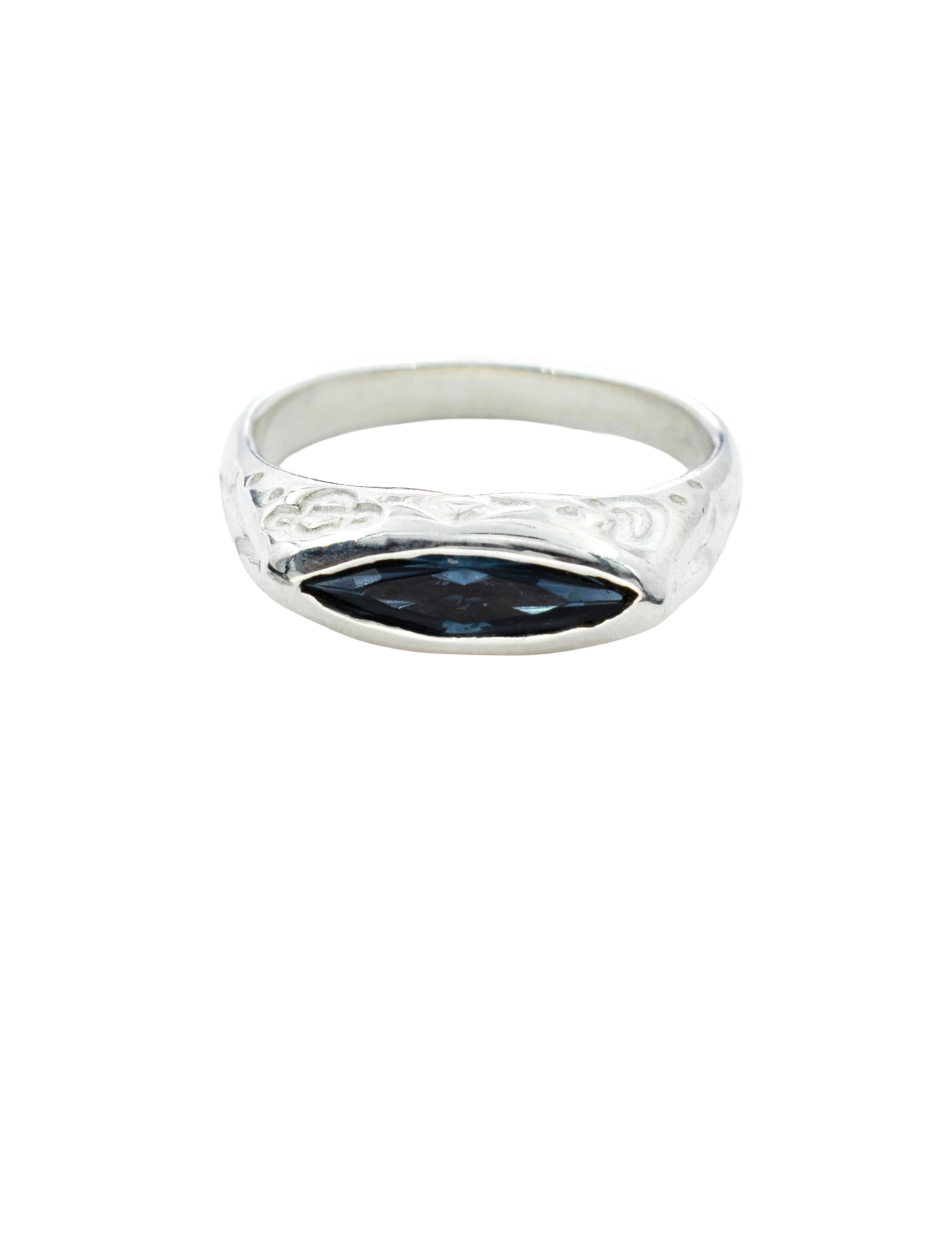 Celestial signet ring with champagne crystal
