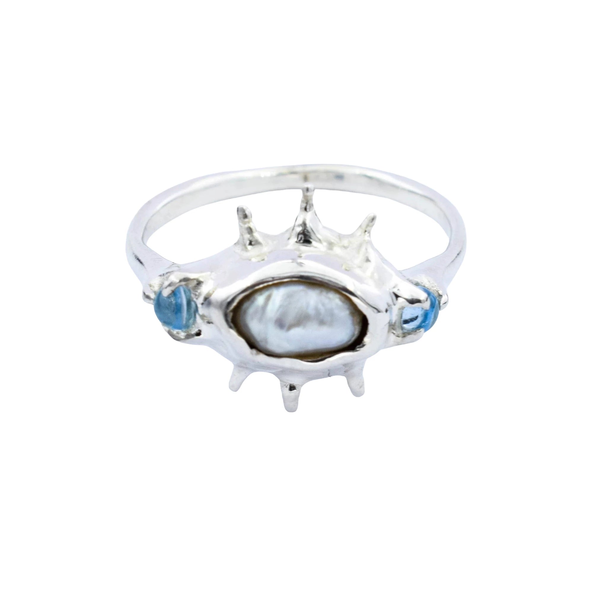 Raw irregular pearl ring