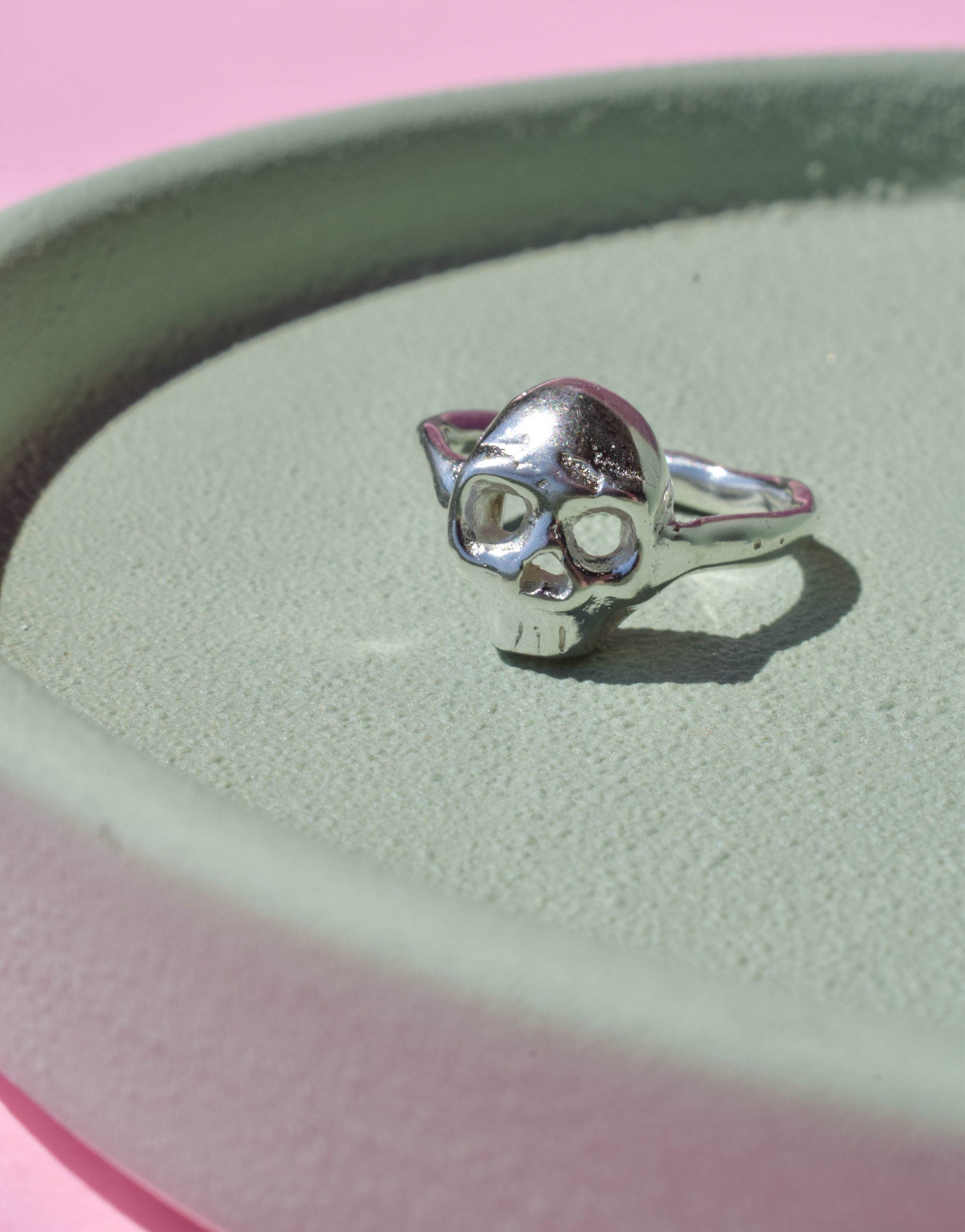 Silver skull ring