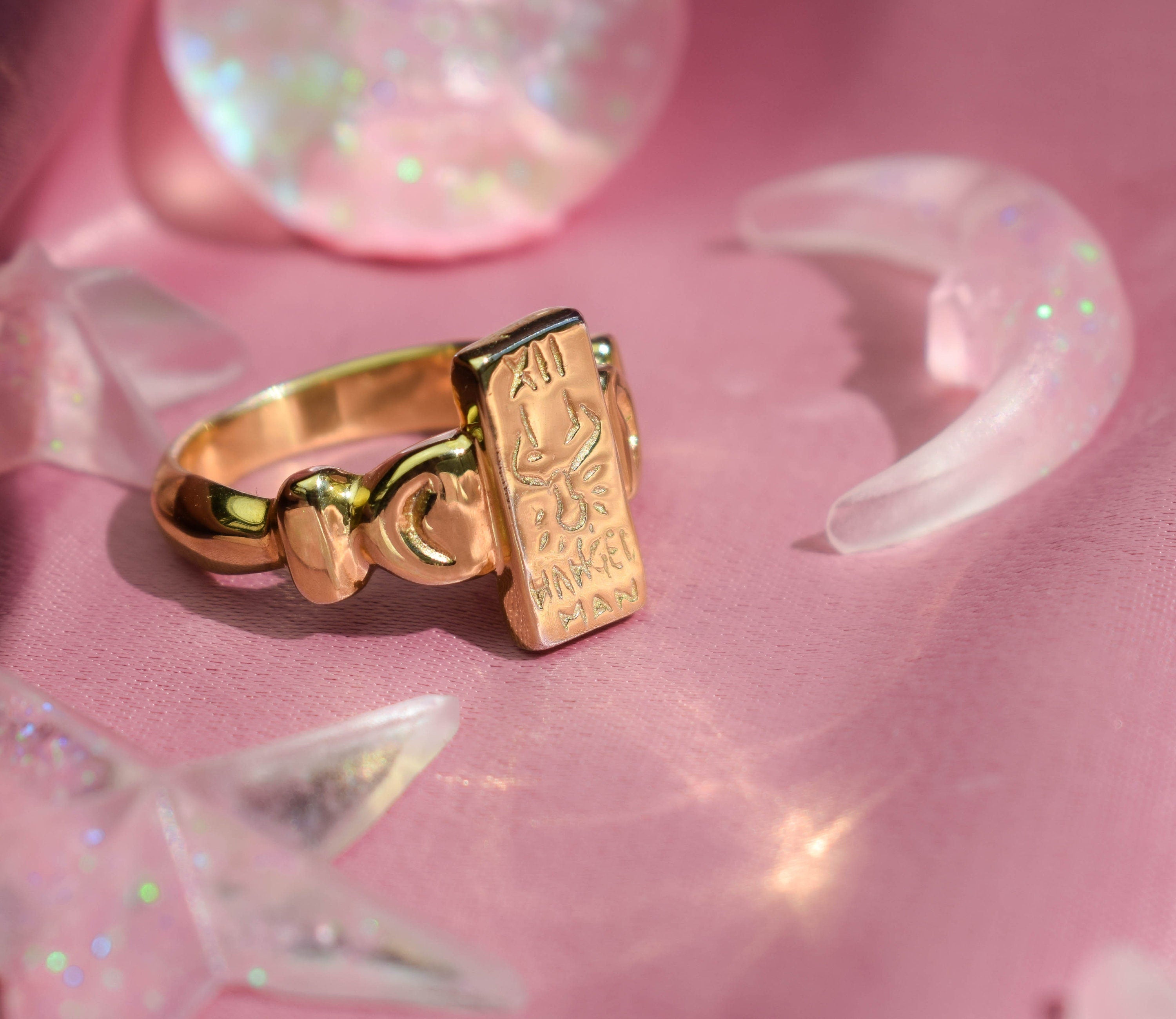 The Hanged man tarot card ring