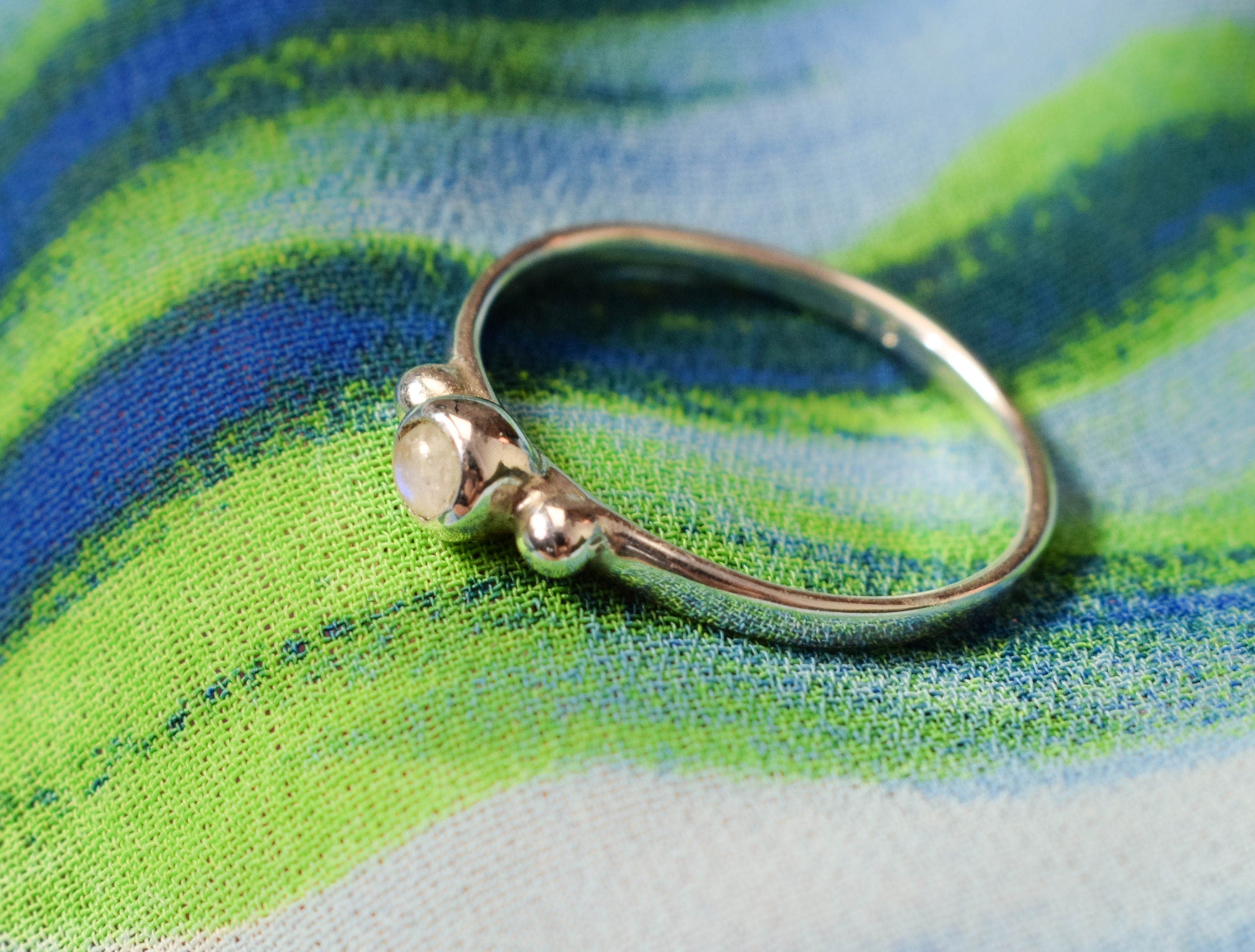 Tiny moonstone ring